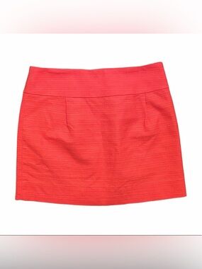 J. Crew Bright Coral Mini Skirt with Textured Waistband like new